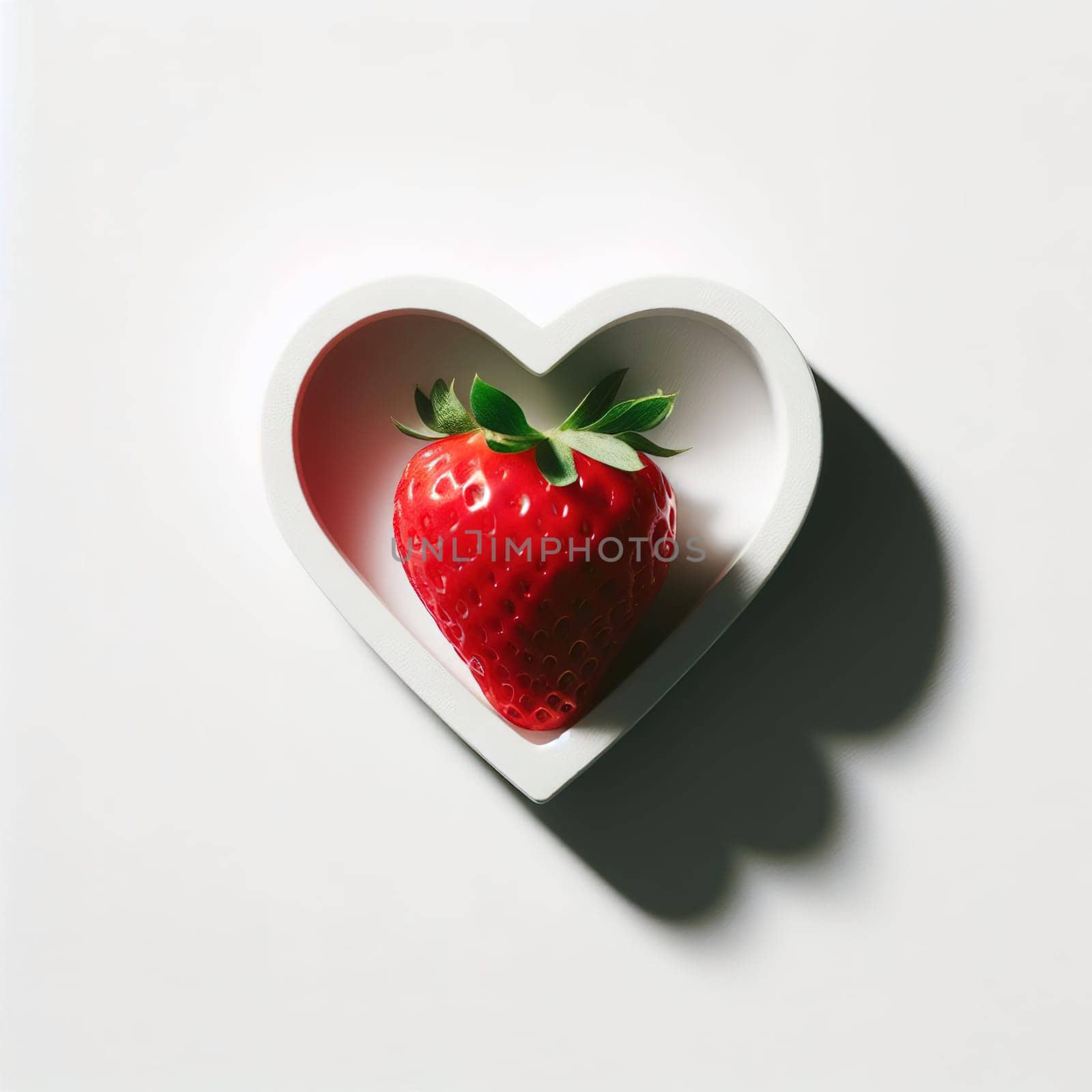 Fruits in the shape of a heart. White background. Insulation. Generative AI. High quality illustration