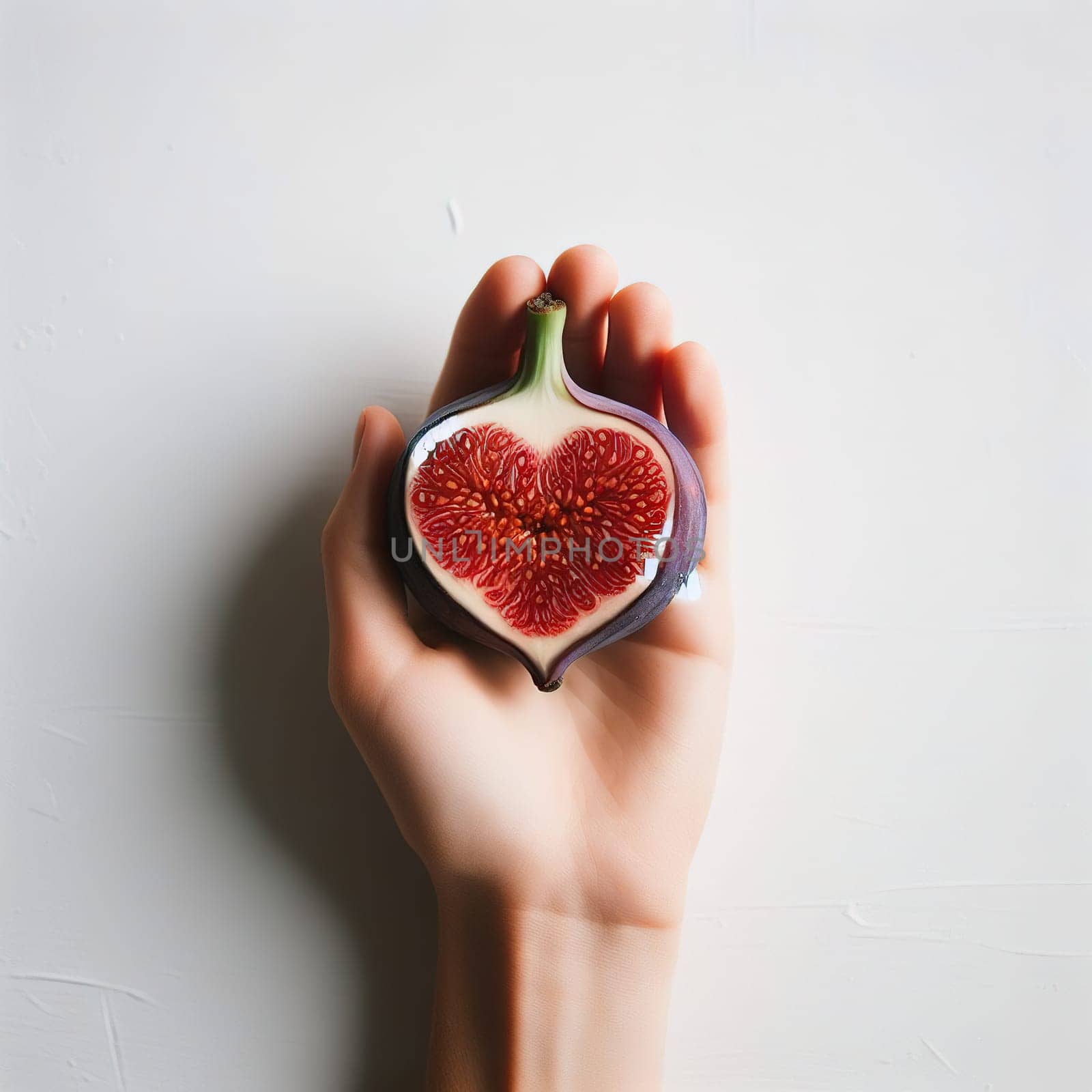 Fruits in the shape of a heart. White background. Insulation. Generative AI. High quality illustration