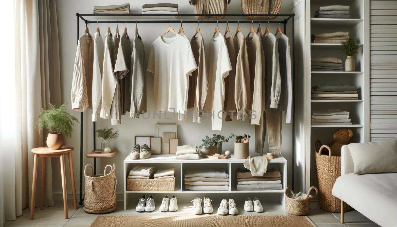 Organized Closet with Neutral Tones by andreyz