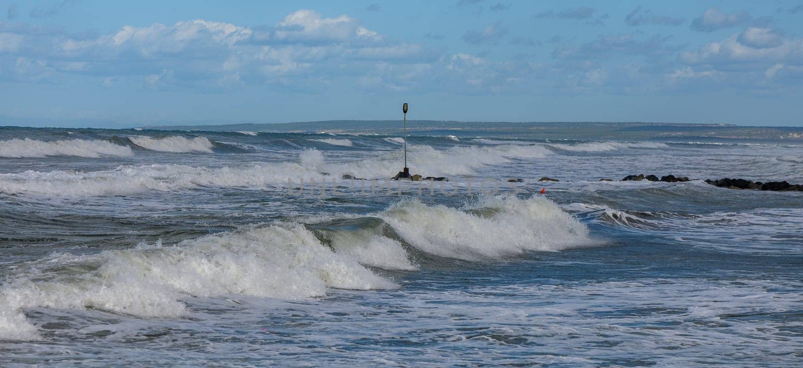 waves of the Mediterranean sea in winter on the island of Cyprus 22