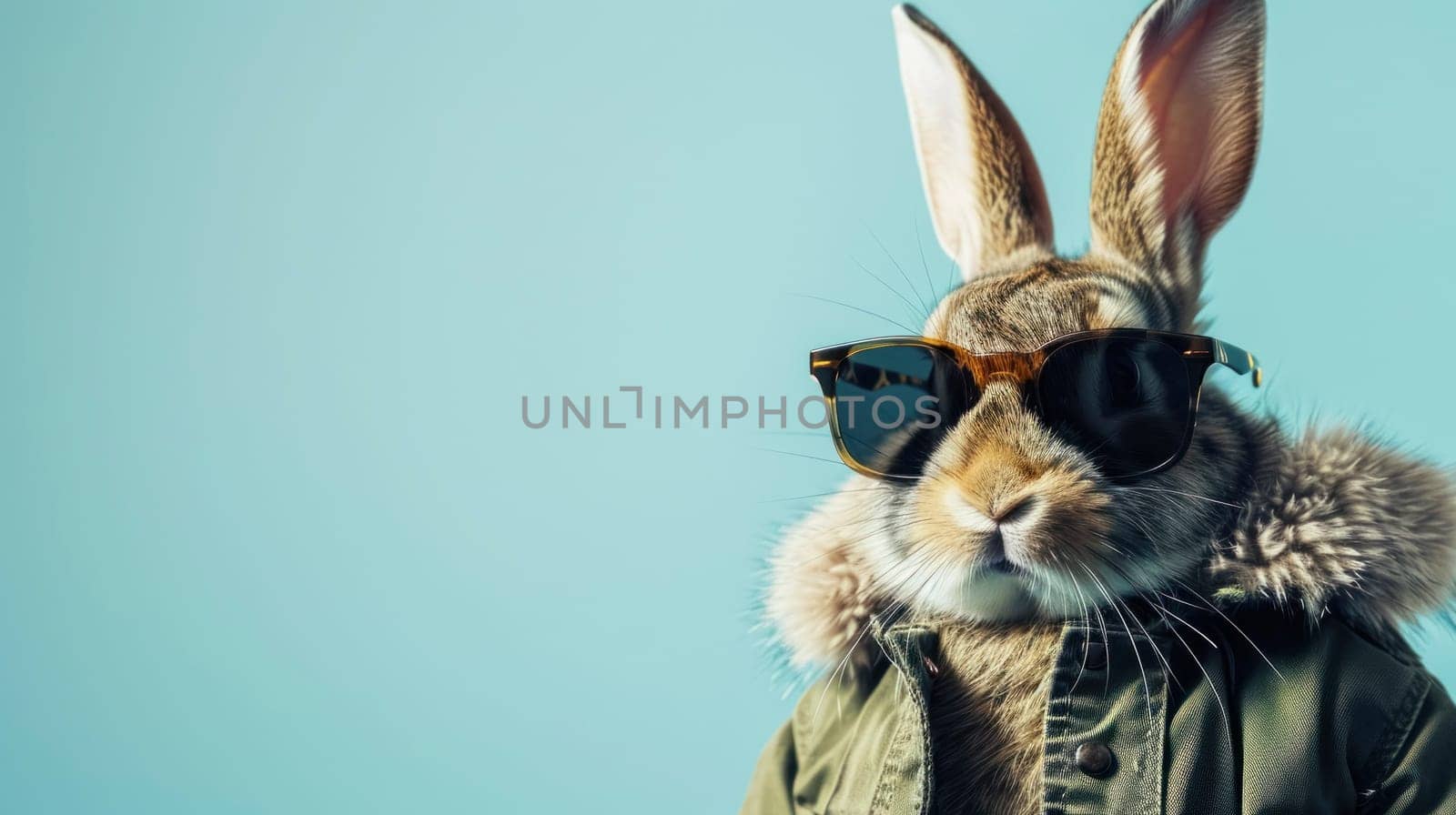 Stylish Rabbit Wearing Sunglasses and Jacket by andreyz