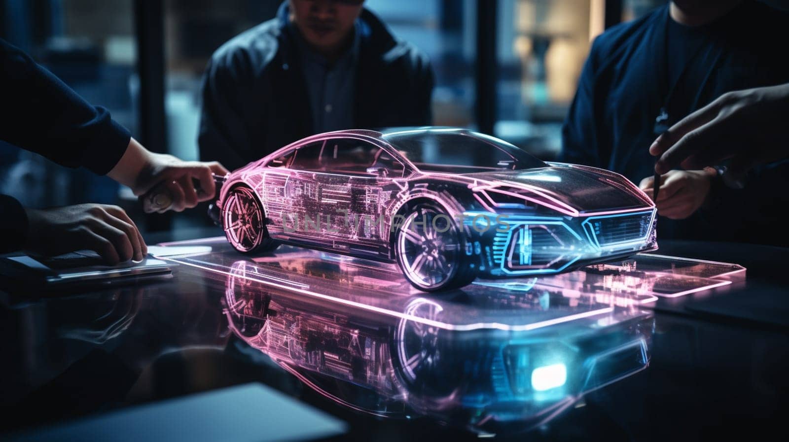 digital car technology smart in virtuel room. High quality photo