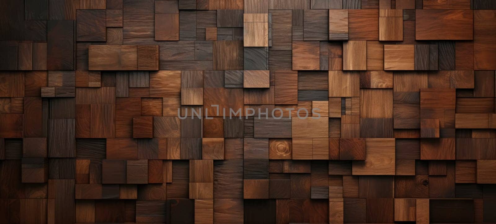 Close-up of an assortment of wooden blocks creating a textured wall, suitable for backgrounds or patterns.