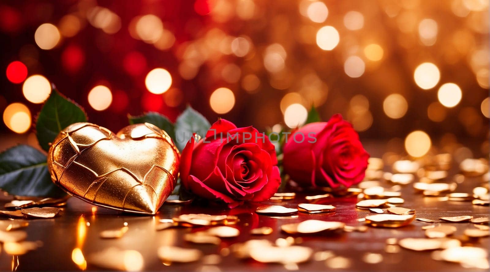 roses and hearts for Valentine's Day. Selective focus. by yanadjana