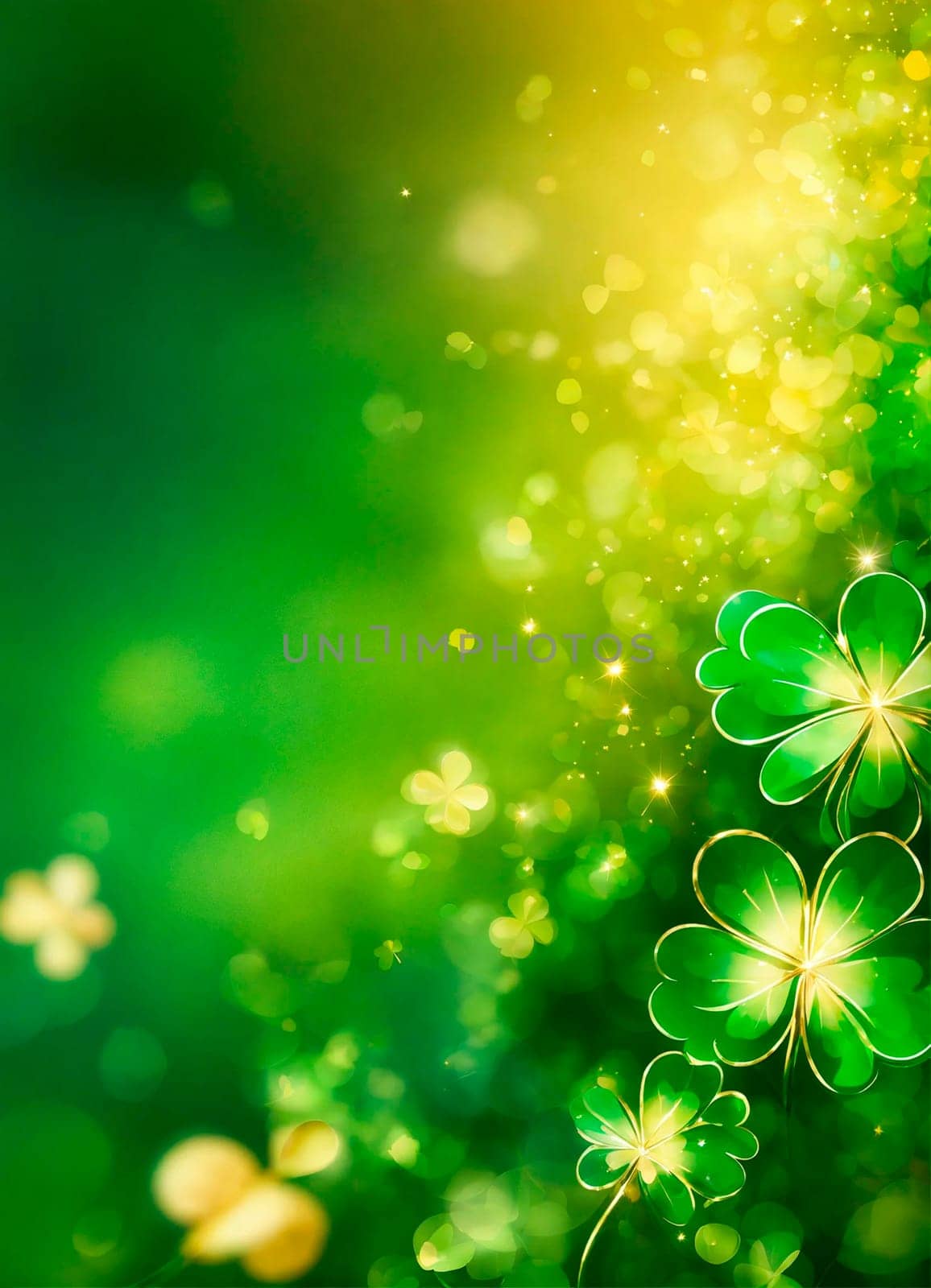 Clover leaf on a green background. Selective focus. by yanadjana