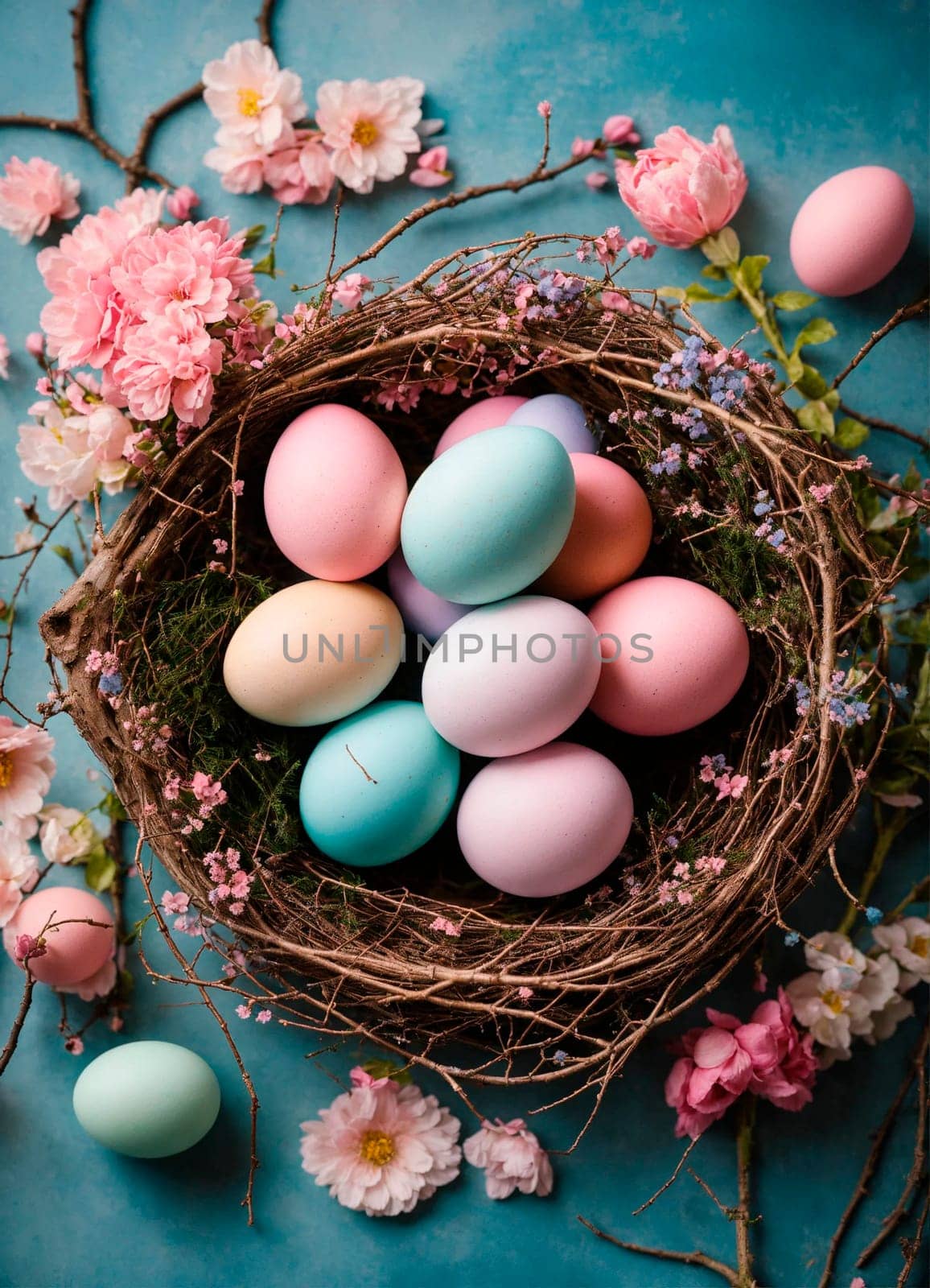 Beautiful Easter eggs for the holiday. Selective focus. food.