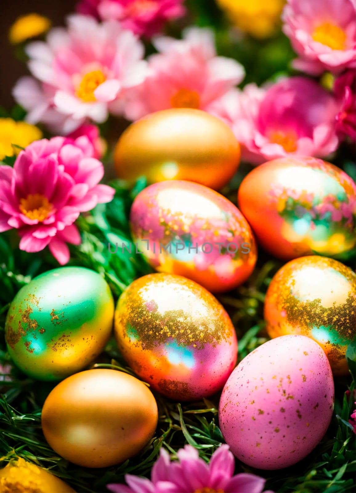 Beautiful Easter eggs for the holiday. Selective focus. by yanadjana