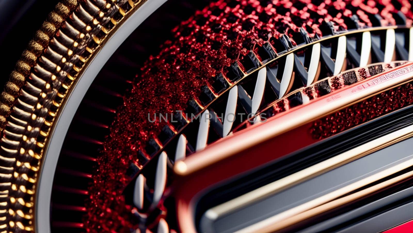 Detail of a decorative background in garnet and gold colour. by XabiDonostia