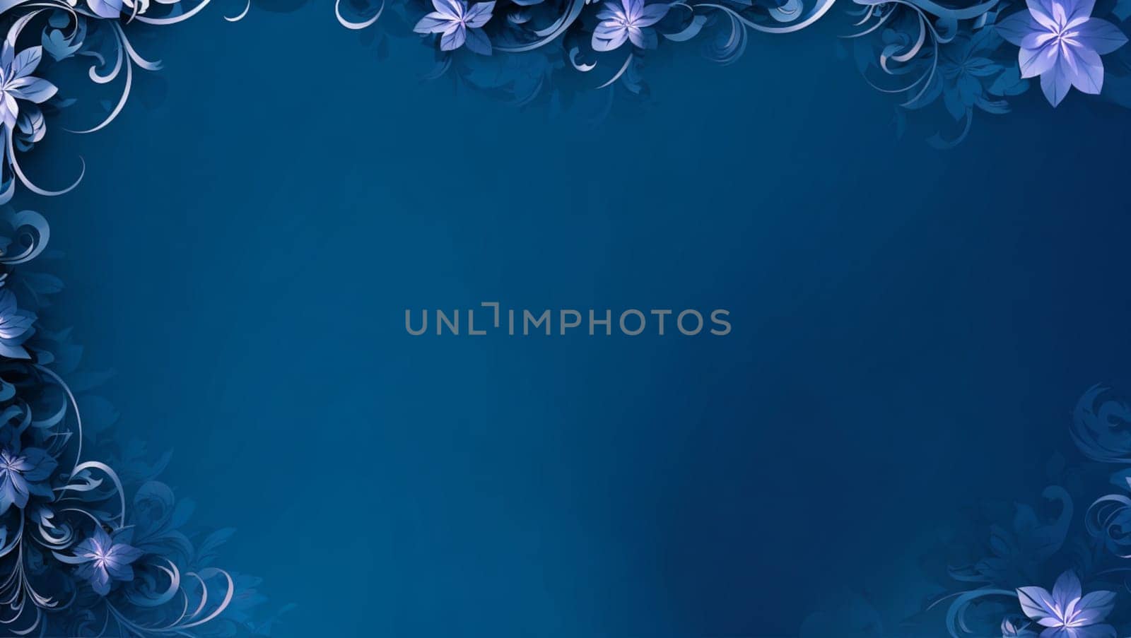 Nice background of illustrated flowers with bluish background. by XabiDonostia