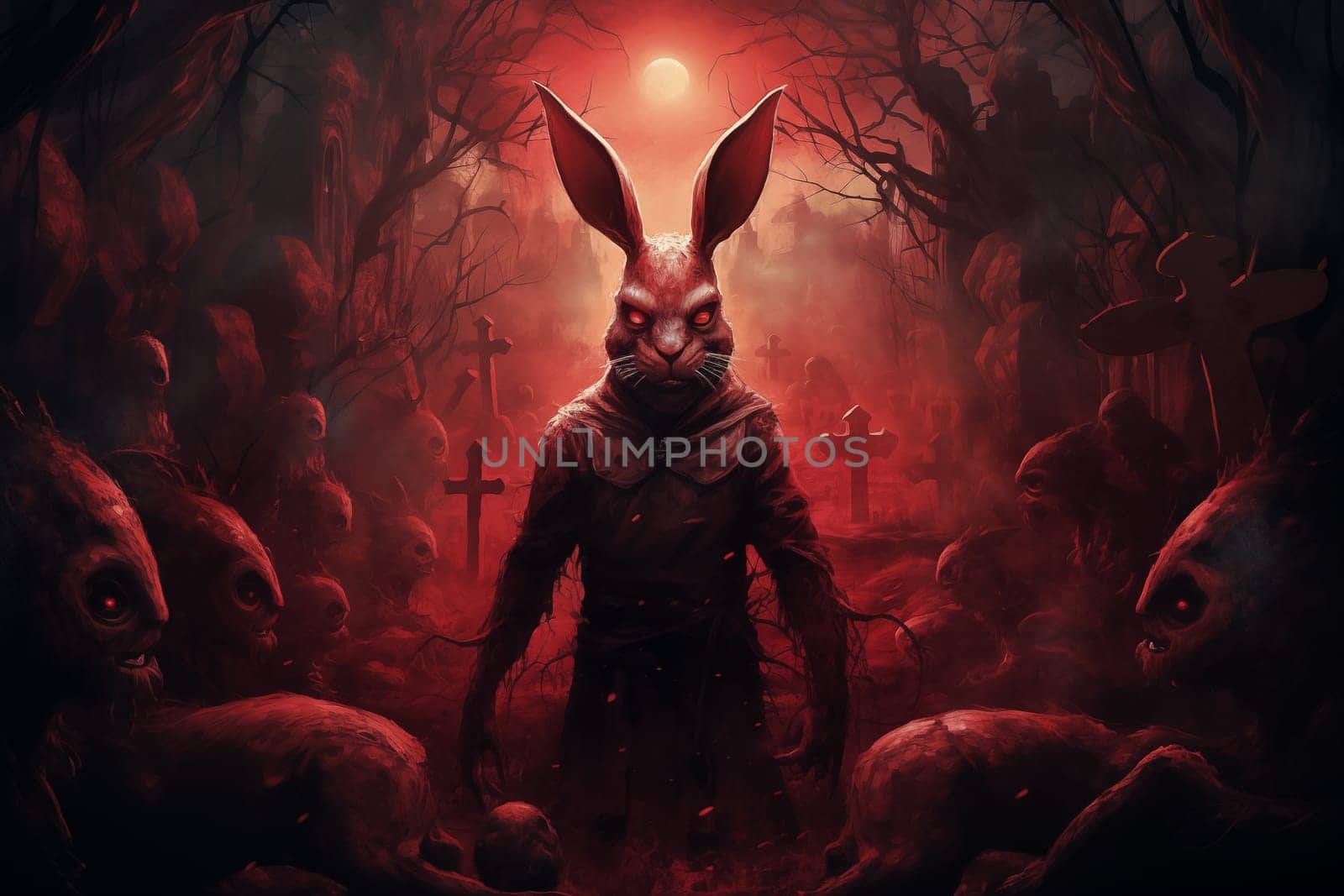 Easter background, Horror Movie Illustrations by Nadtochiy