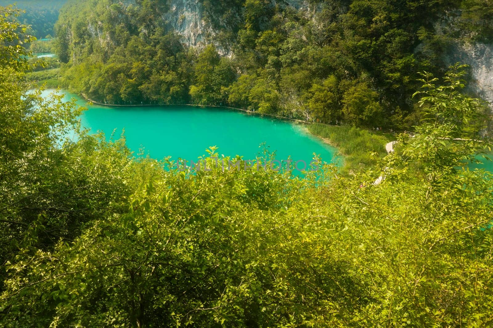 View on idyllic lake in the Plitvice lakes by stan111