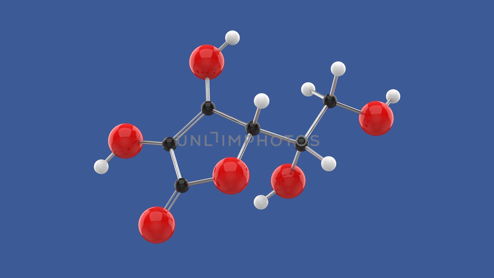 Vitamin C Ascorbic Acid 3D molecule structure illustration by clusterx