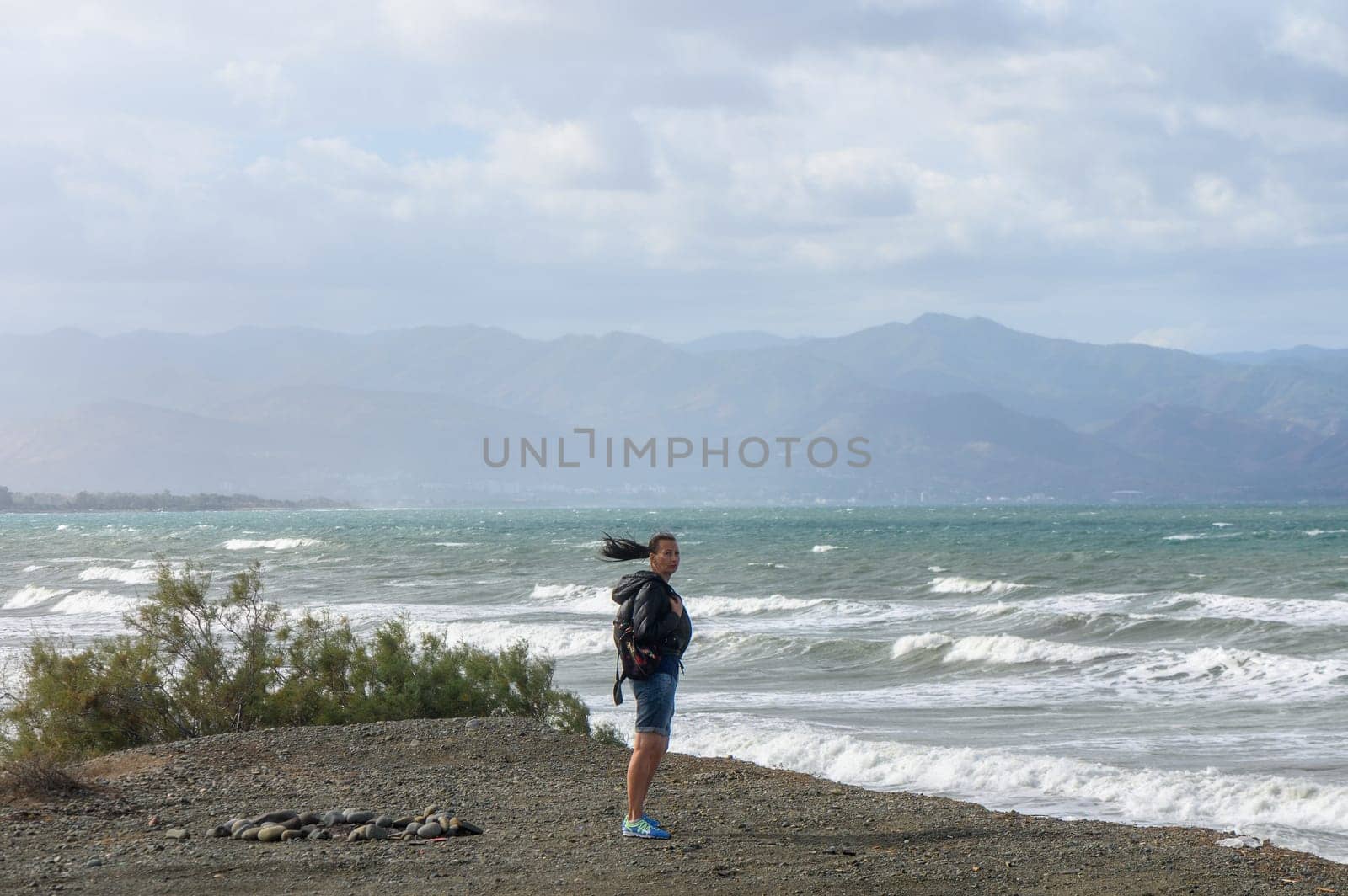 portrait of a woman enjoying her holiday on the Mediterranean Sea in Cyprus 1