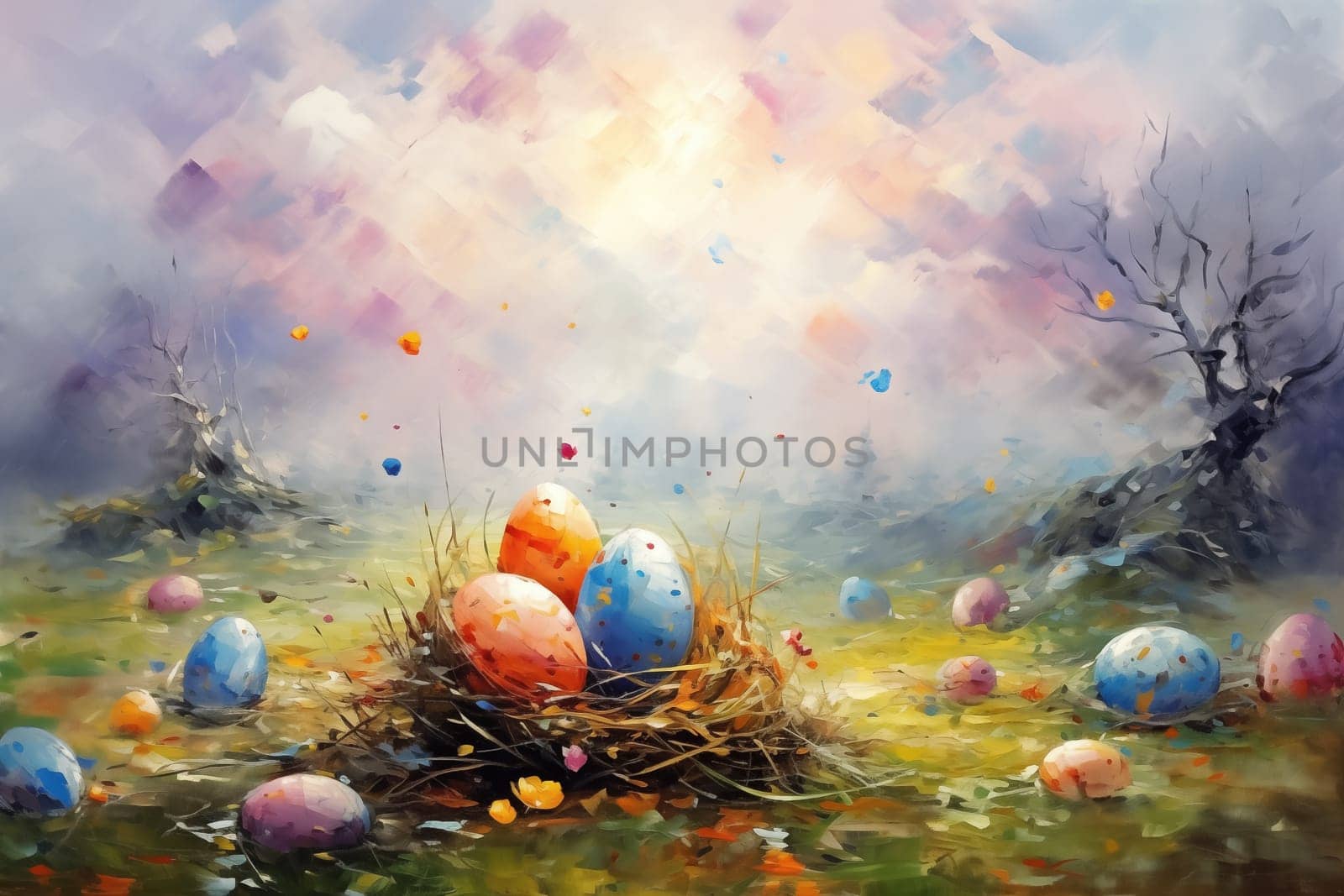 Easter background, Impressionism by Nadtochiy