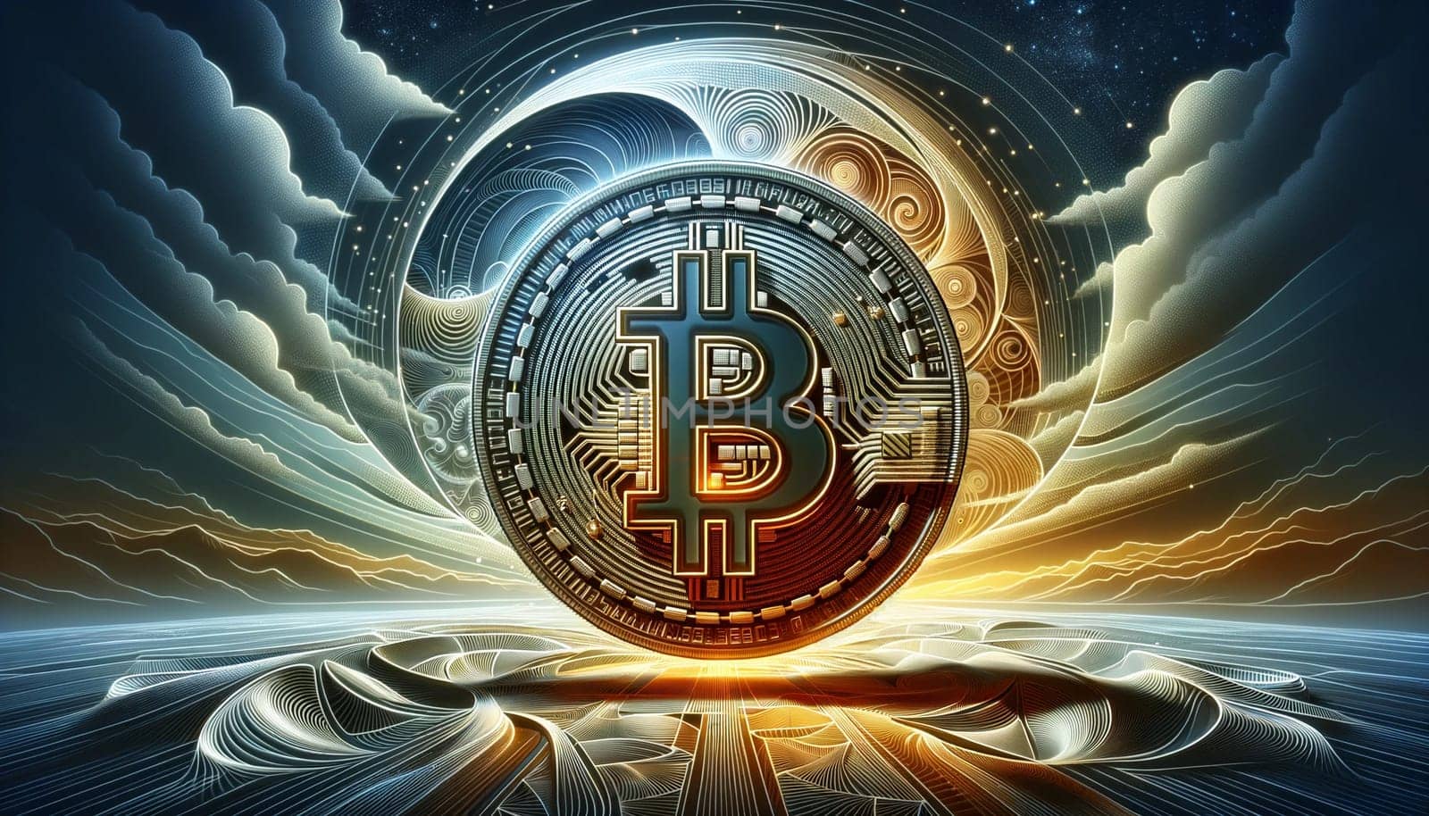 Bitcoin background. Cryptocurrency Abstraction. High quality illustration