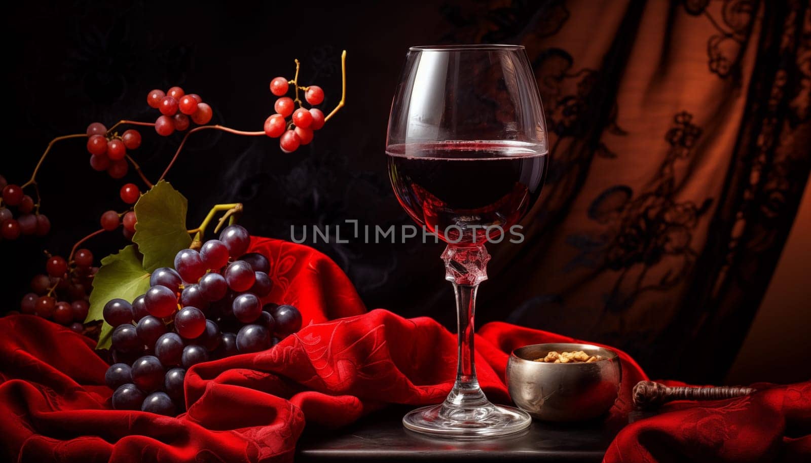 Glasses of red wine by Nadtochiy