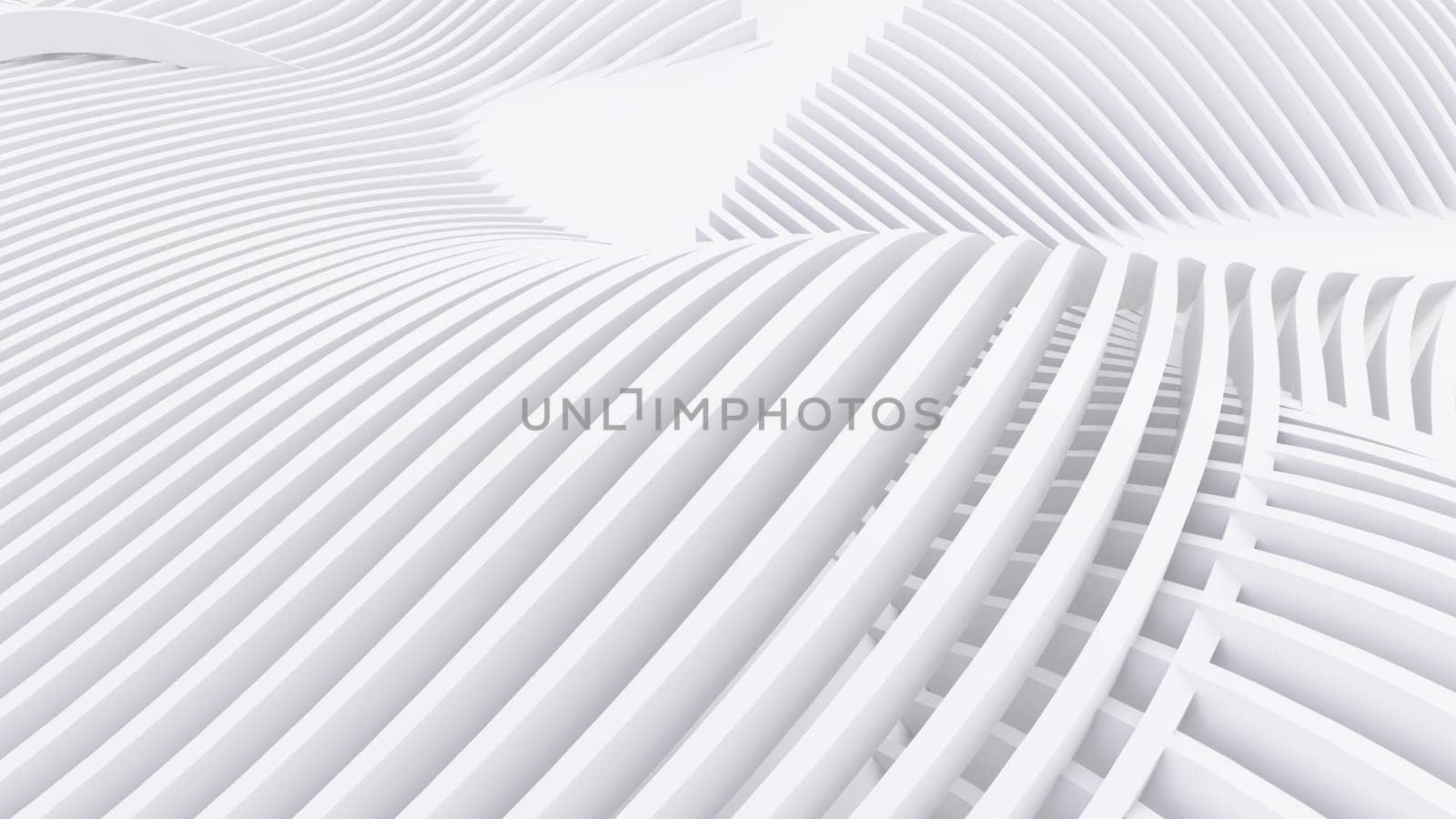 Abstract Curved Shapes. White Circular Background. Abstract background. 3d illustration