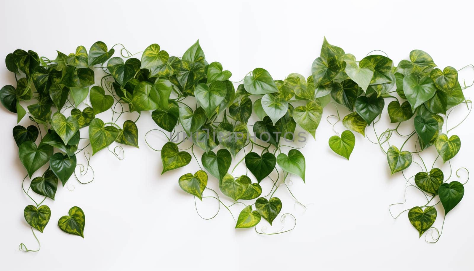 lush Pothos plants with cascading vines by Nadtochiy