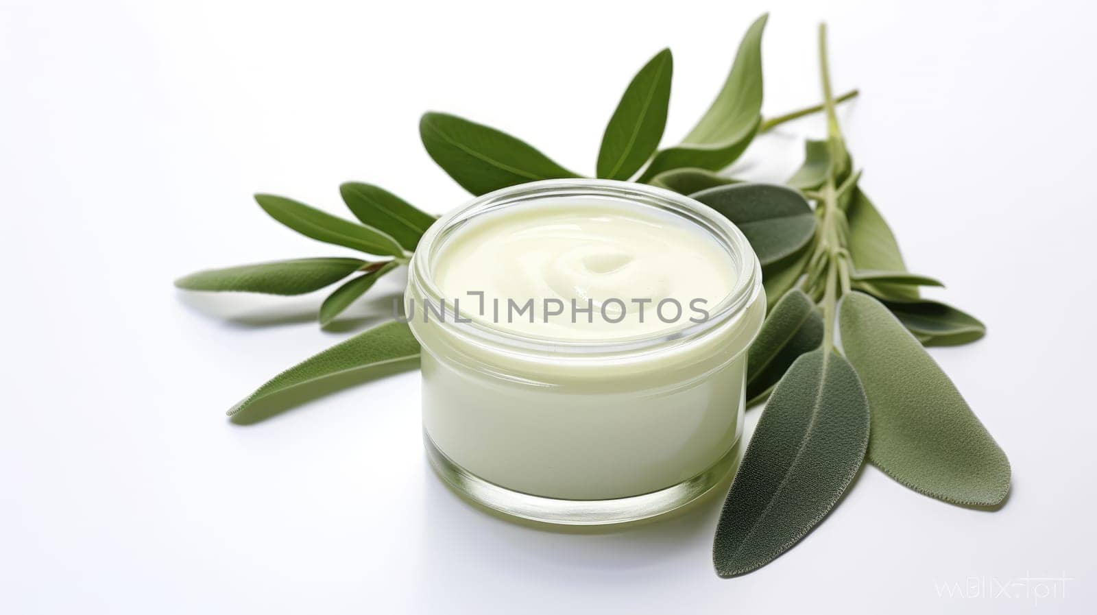 Botanical spa treatment with holistic sage plant. Cream with extract of Sage AI