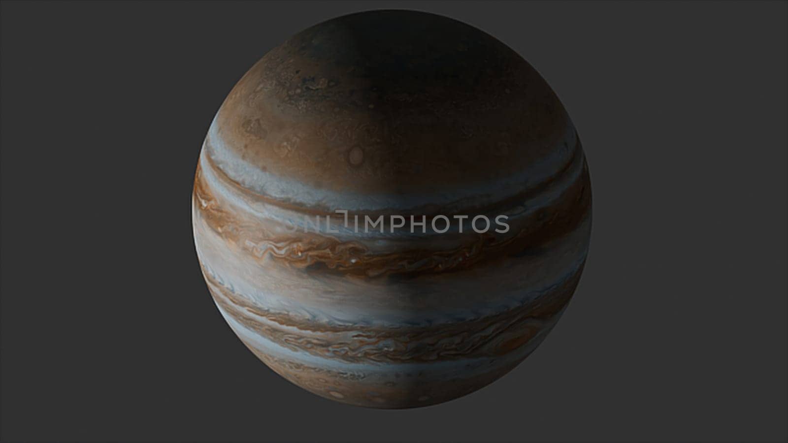 Planet Jupiter on a gray background. Elements of this image are presented by NASA