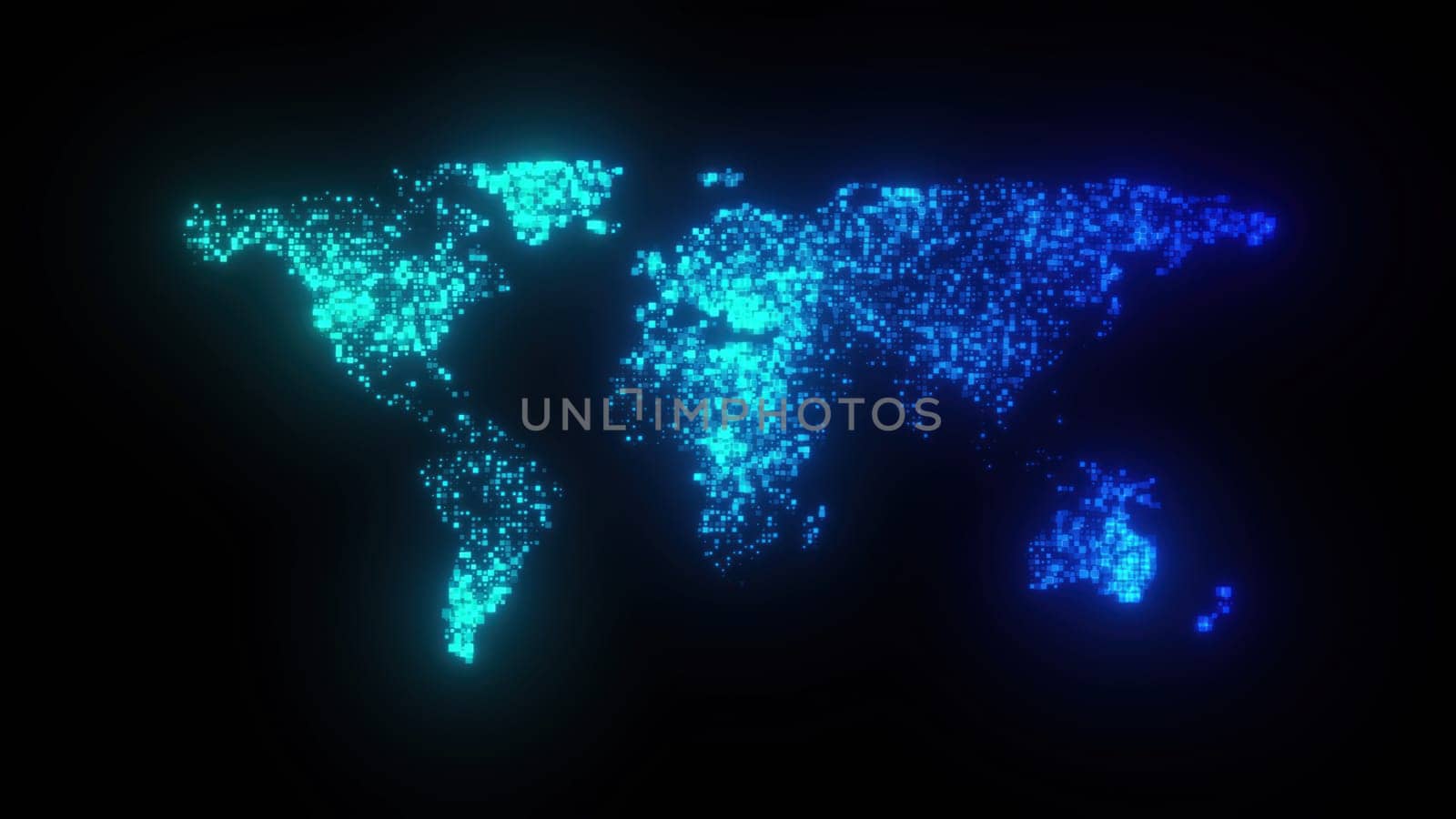 Digital world map. Computer generated 3d render