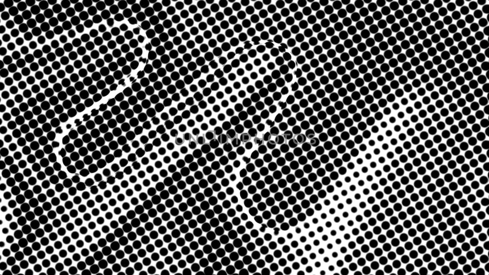 Black and white halftone. Computer generated 3d render