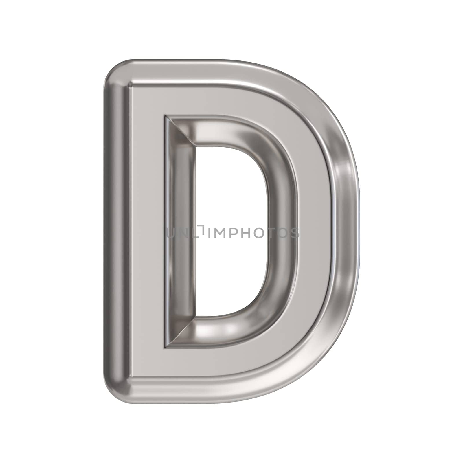 Steel font Letter D 3D by djmilic
