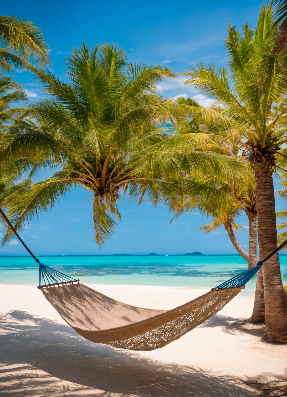 hammock on a tropical beach. Selective focus. by yanadjana