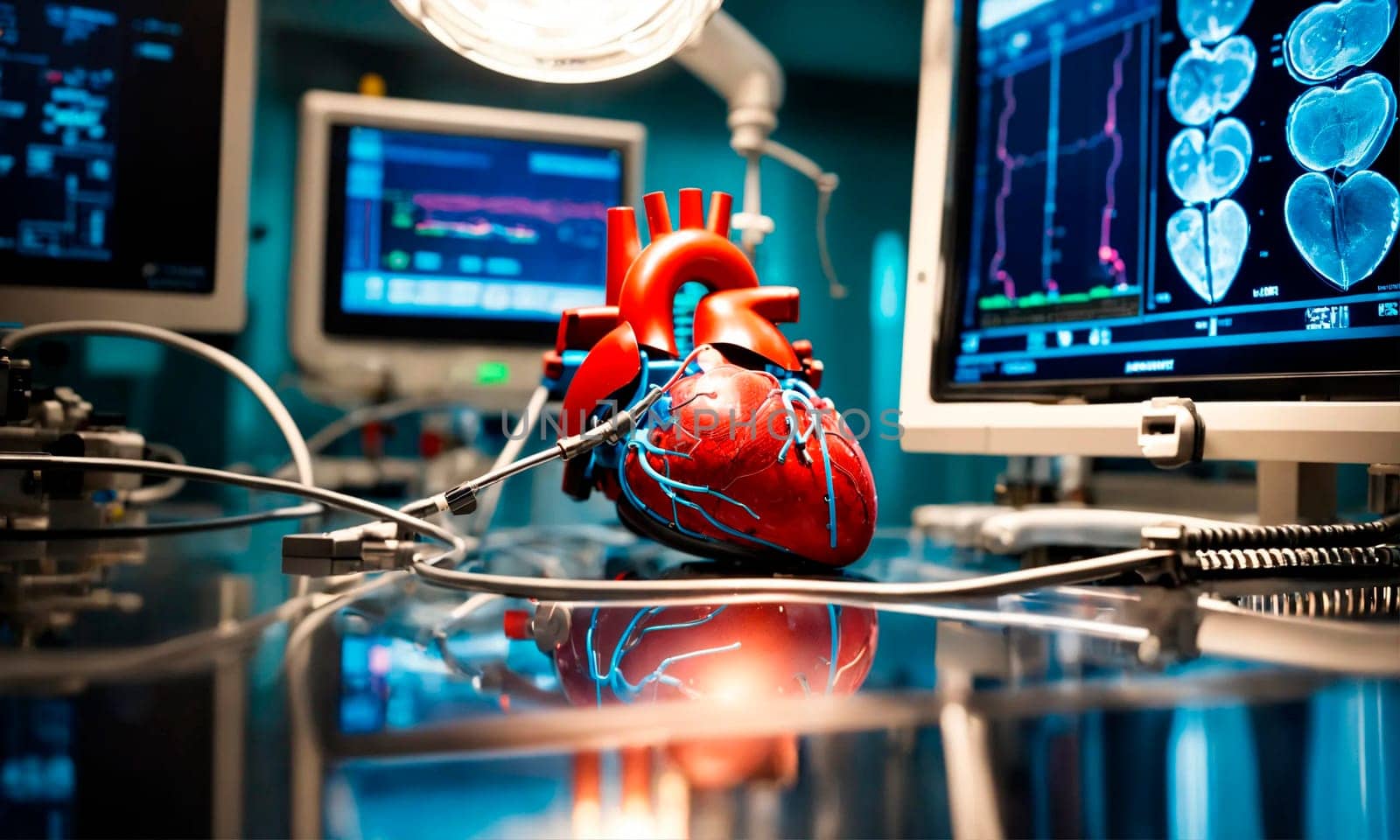 medical diagram of the human heart. Selective focus. people.