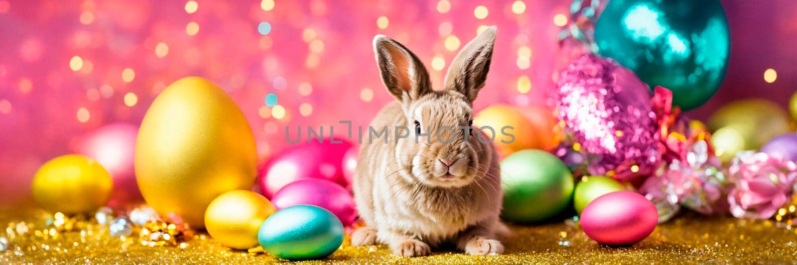 Easter eggs and gift box present. Selective focus. by yanadjana