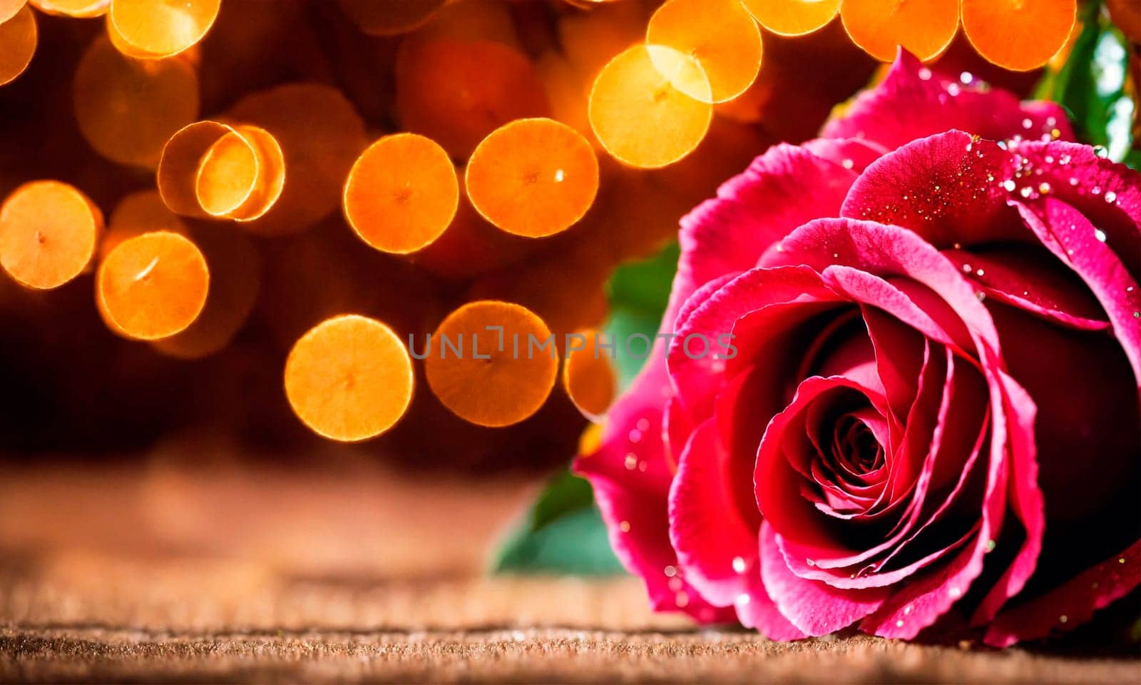 glowing beautiful rose on a shining background. Selective focus. by yanadjana