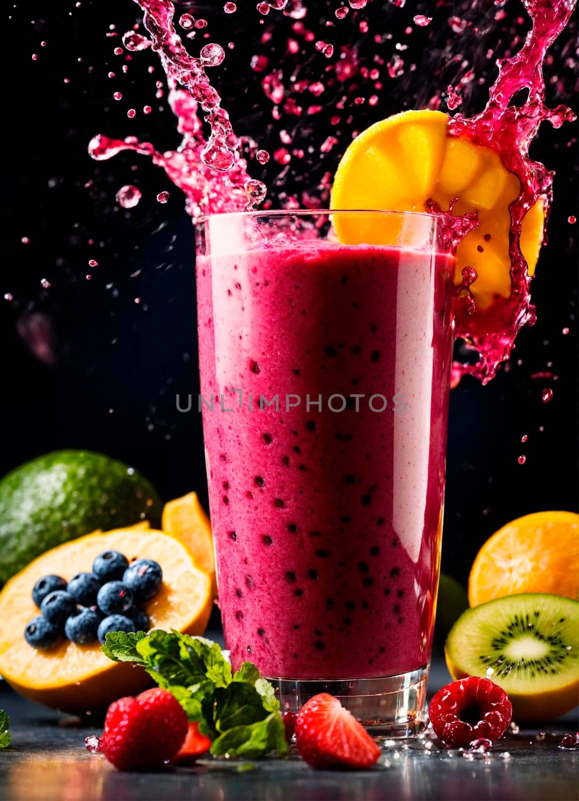 smoothie in a glass with vegetables and fruits. Selective focus. food,