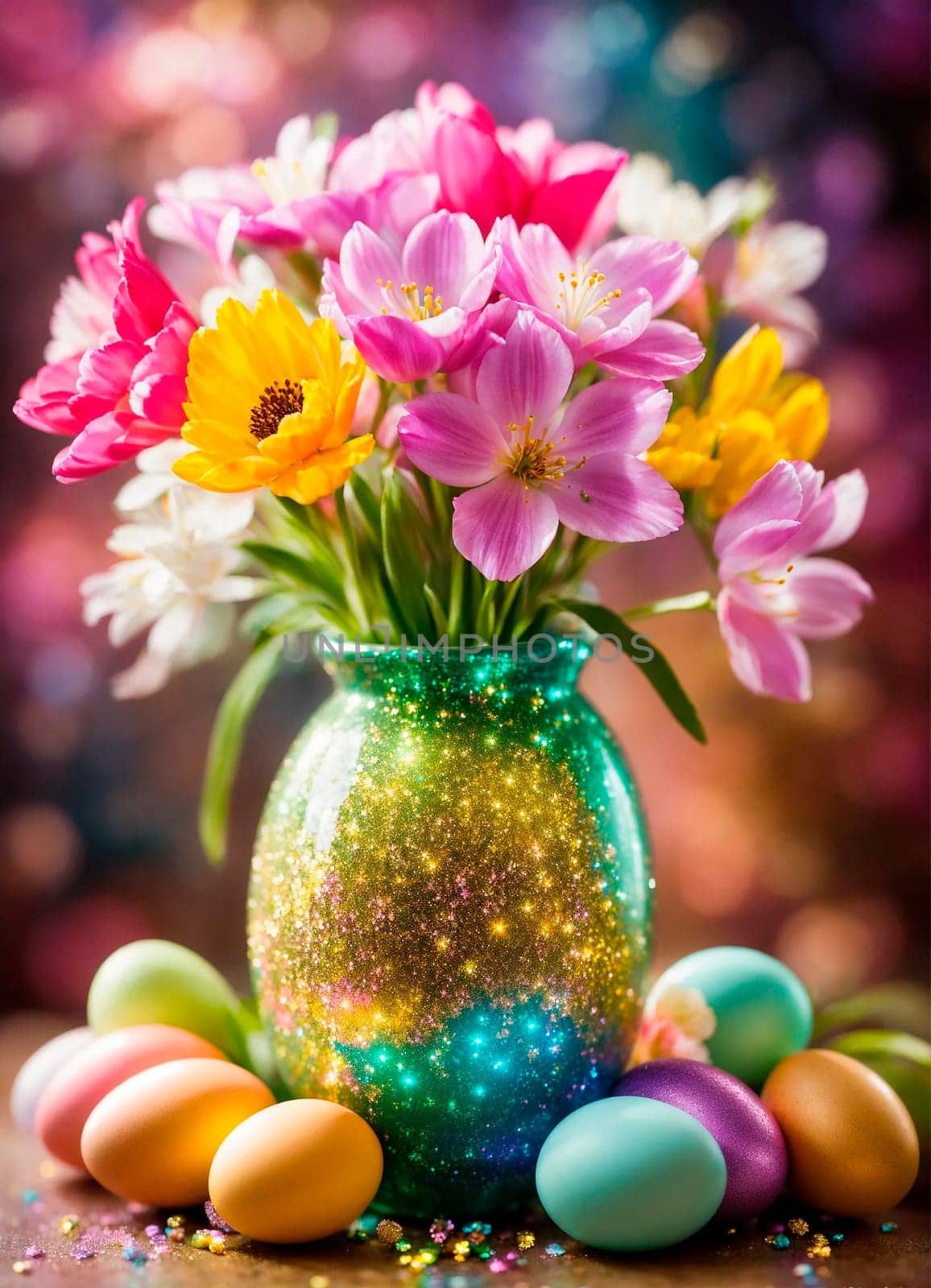 Beautiful Easter eggs for the holiday. Selective focus. by yanadjana