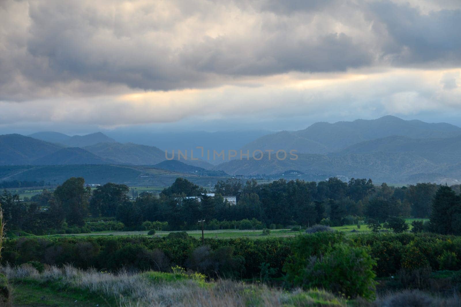 view of the village and mountains in winter in Cyprus 2 by Mixa74