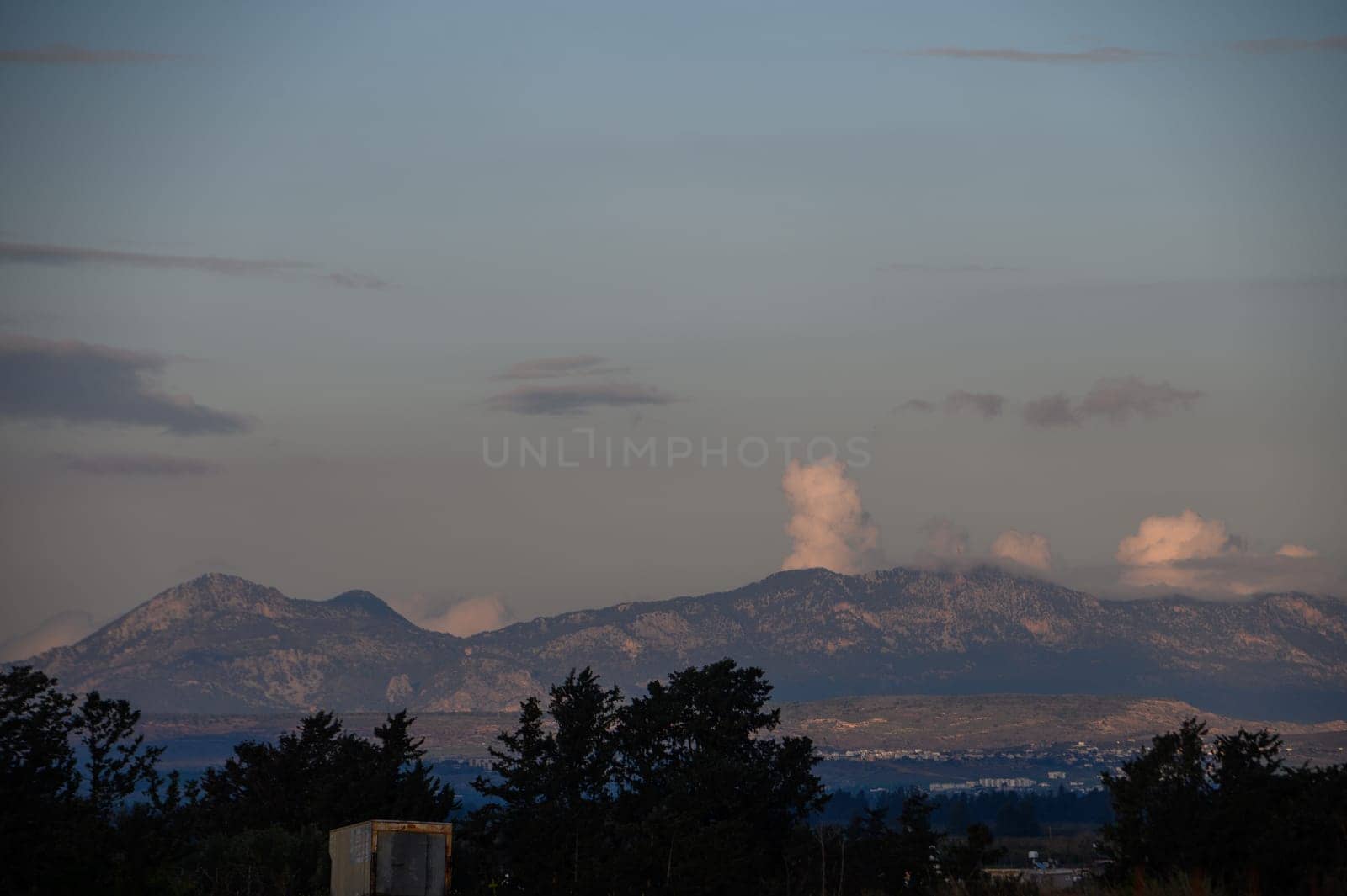 view of the village and mountains in winter in Cyprus