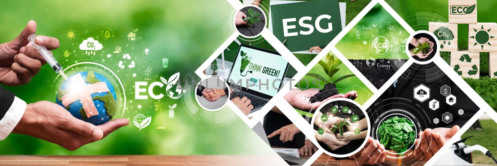 Green business ESG management tool to save world future concept model case idea to deal with bio carbon waste cycle data for better day of city life while building jobs, money, LCA tax and profit .
