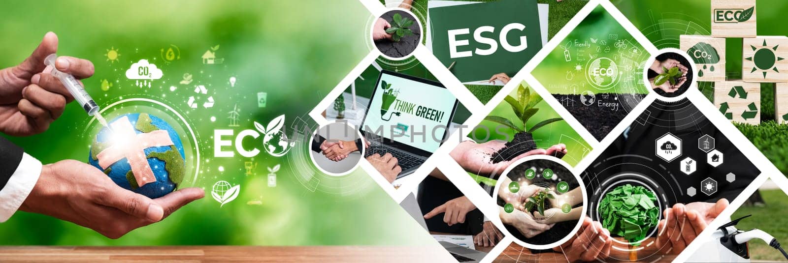 Green business ESG management tool to save world future concept model case idea to deal with bio carbon waste cycle data for better day of city life while building jobs, money, LCA tax and profit .