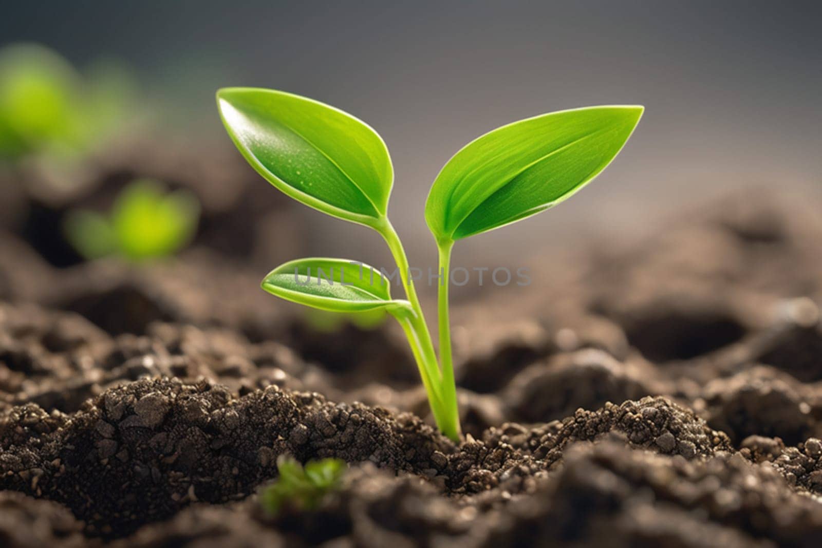 Plant in dried cracked mud by Ekaterina34