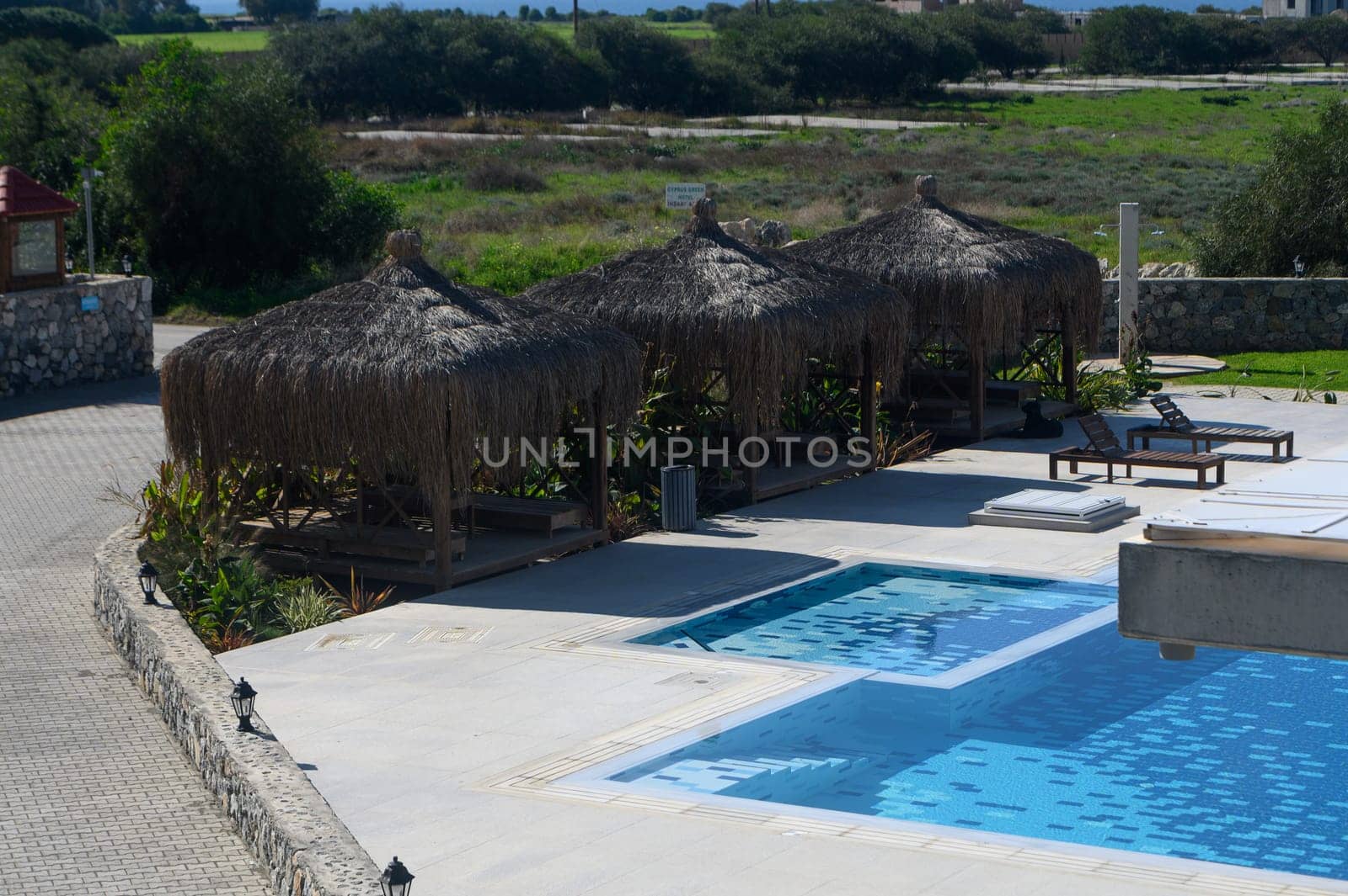 reed bungalow near the pool in a residential complex 1