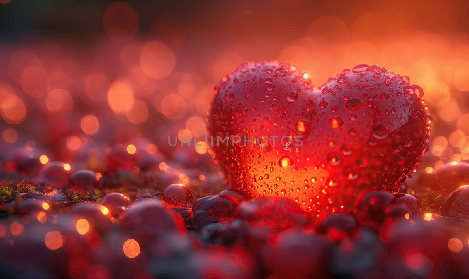 Greeting card, creative heart on abstract background. Selective soft focus