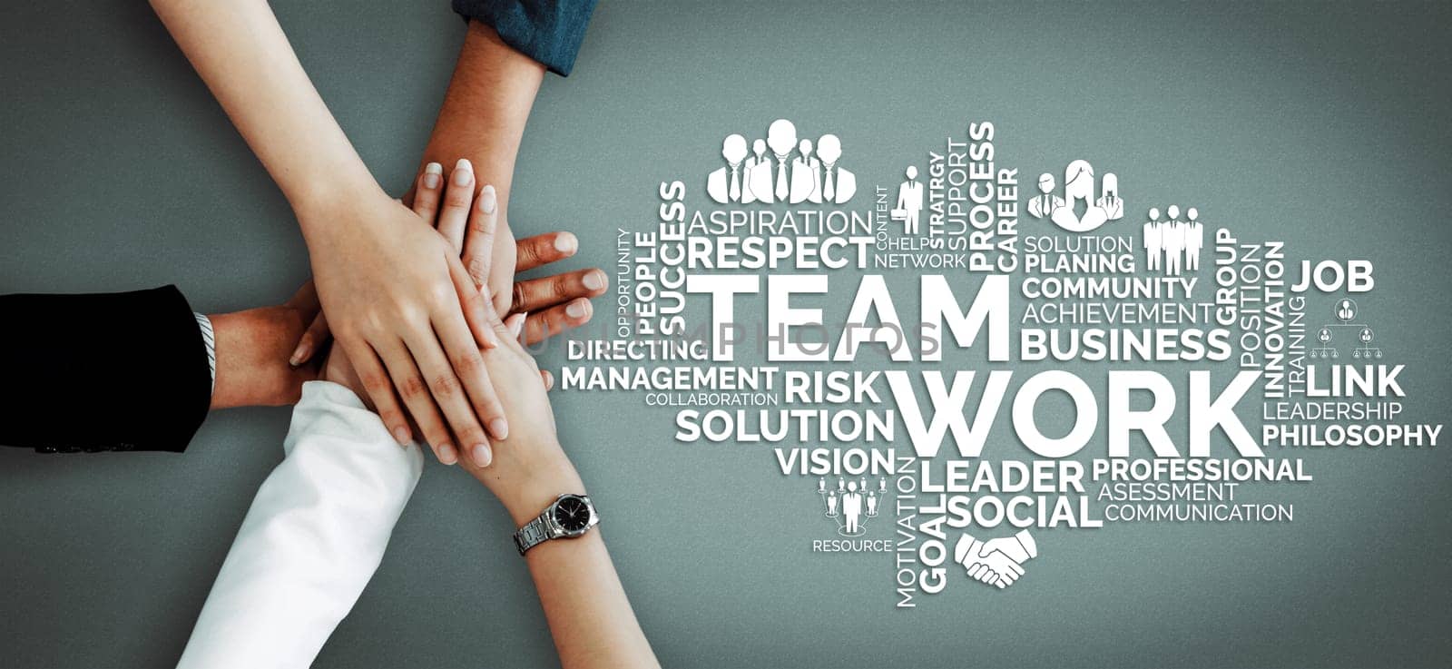 Teamwork and Business Human Resources Concept uds by biancoblue