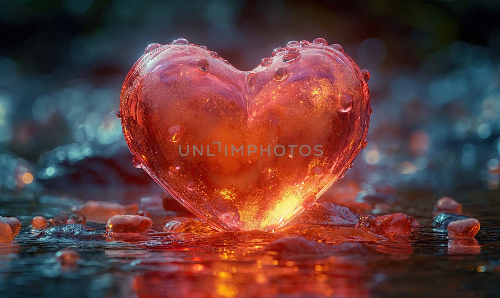 Greeting card, creative heart on abstract background. Selective soft focus