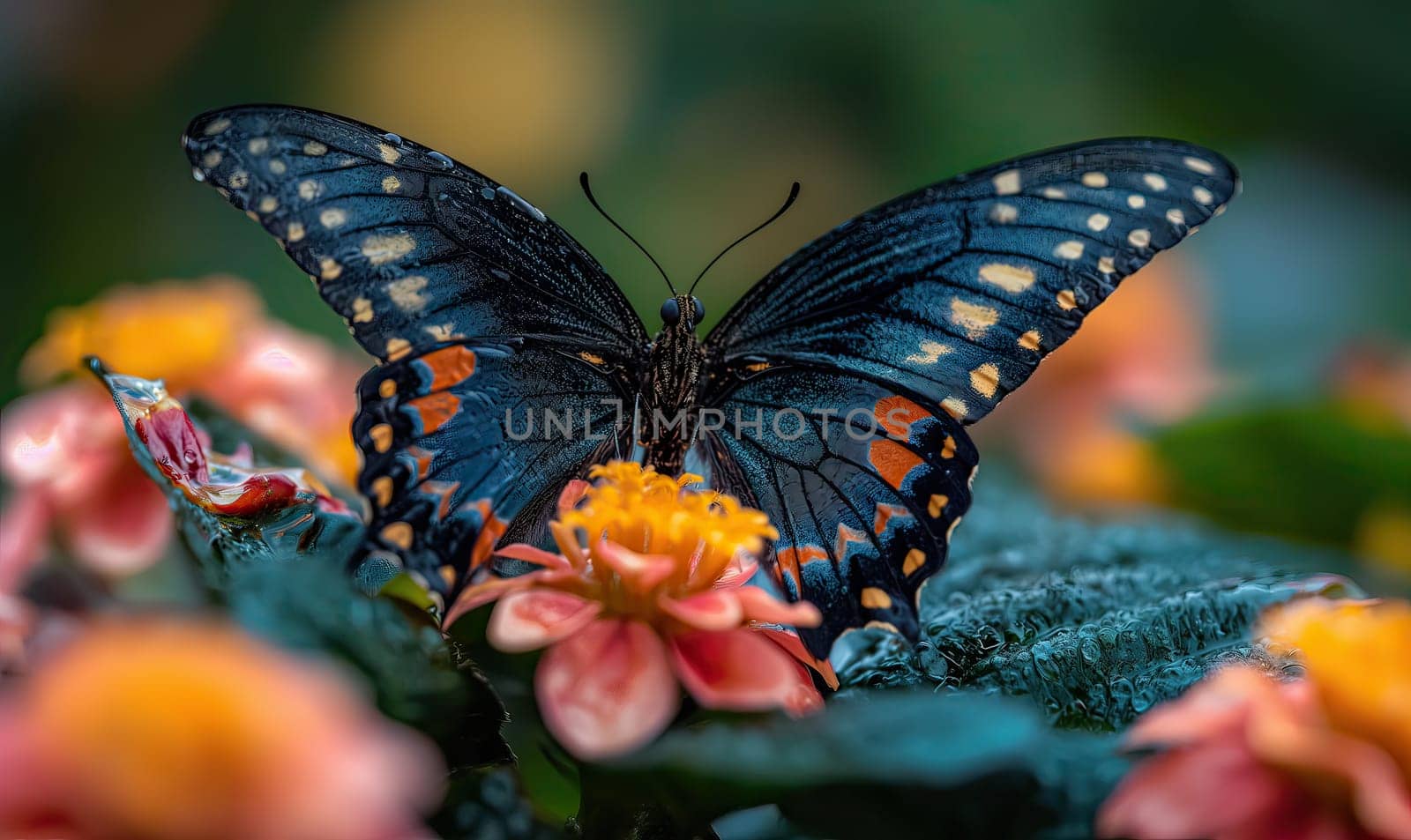 Colorful butterfly on a blurred natural background. by Fischeron