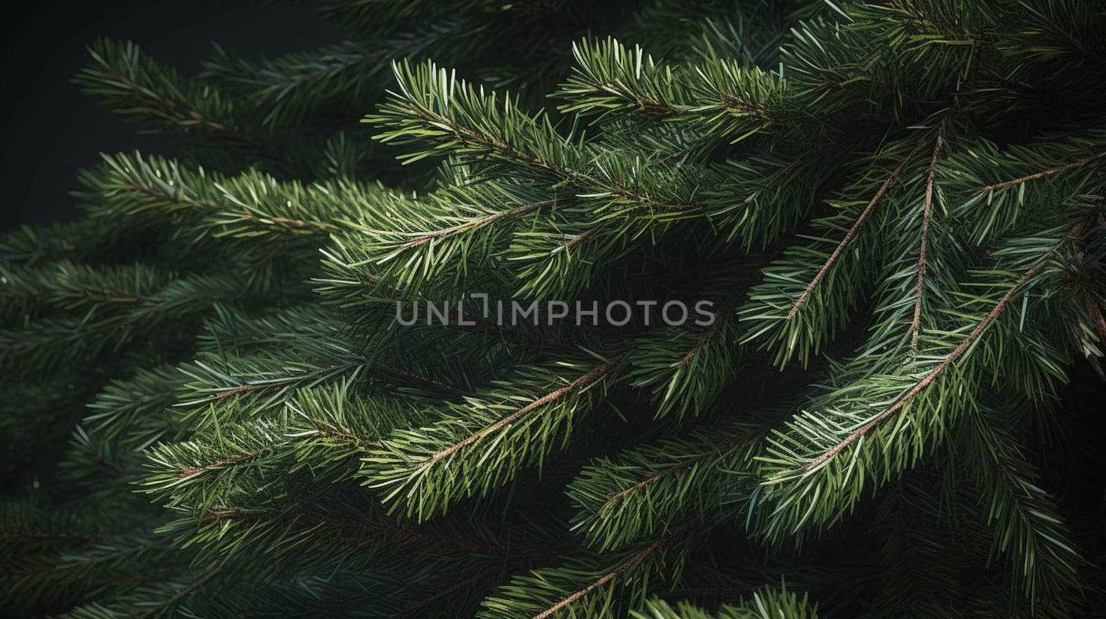 a close up of the branches of a christmas tree by kizuneko