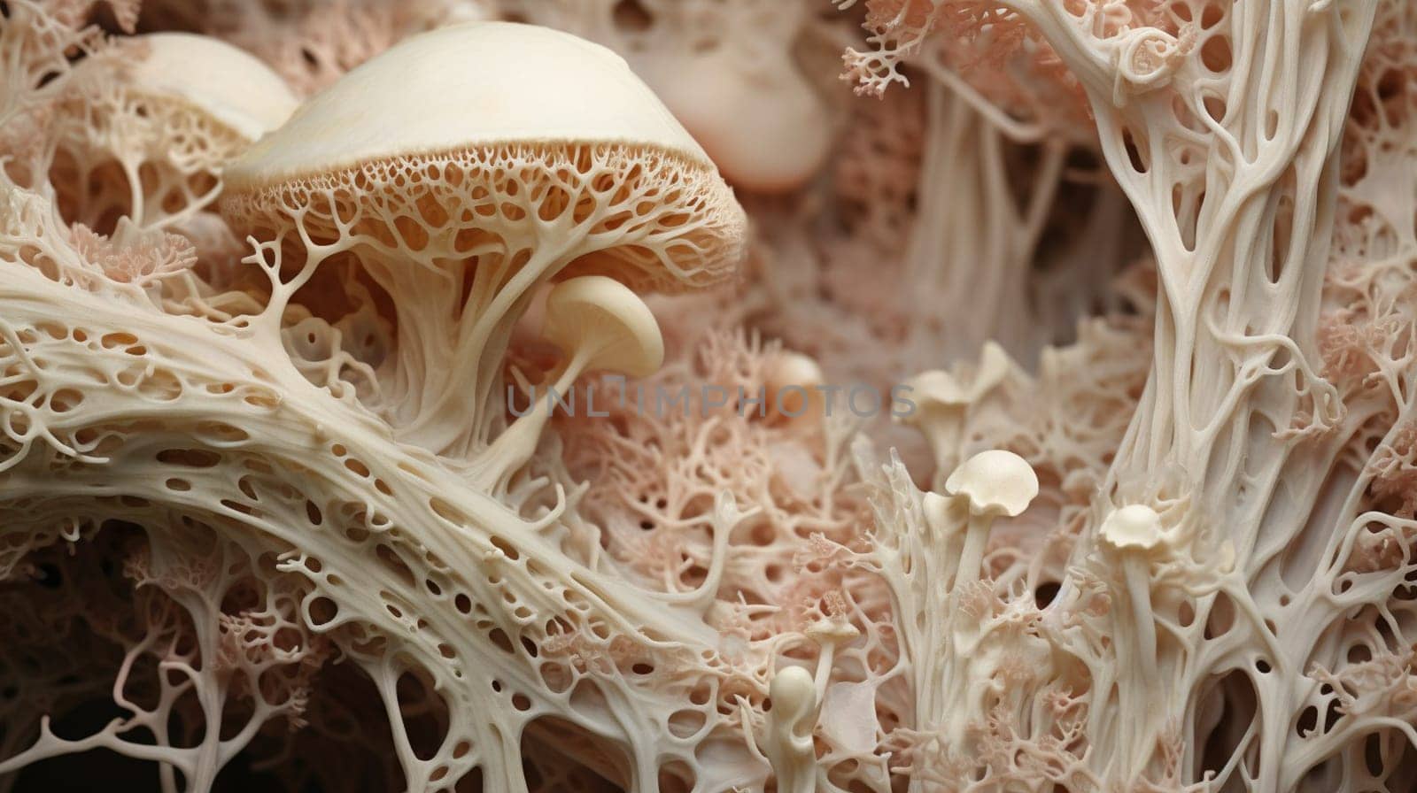 a close up of a mushroom shaped like a tree by kizuneko