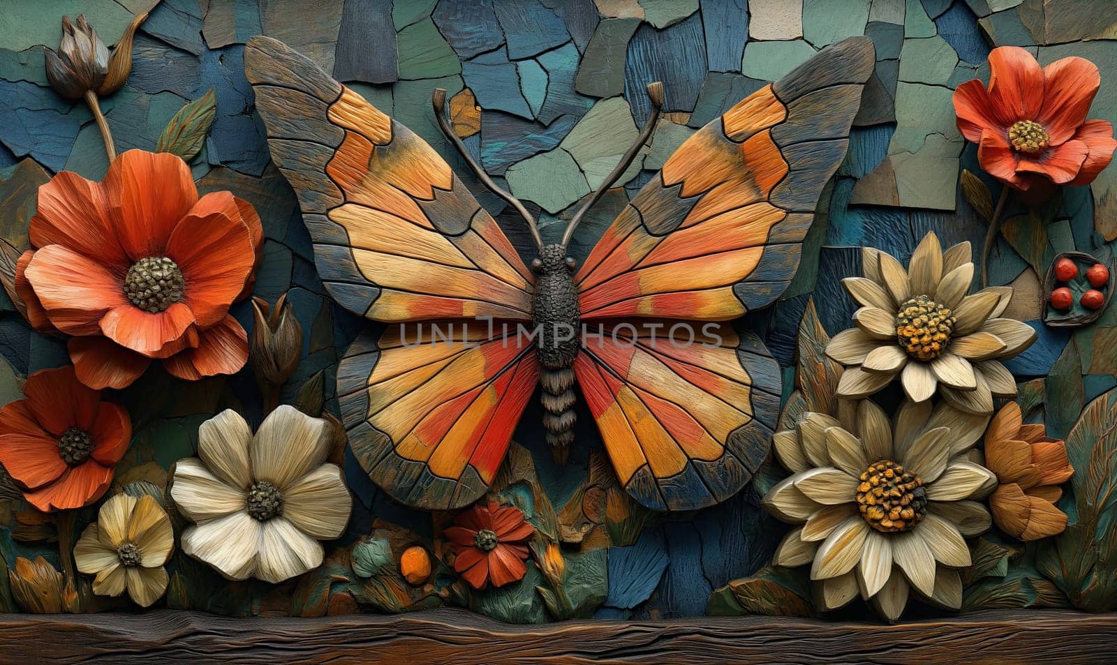 Creative butterfly on an abstract background. by Fischeron