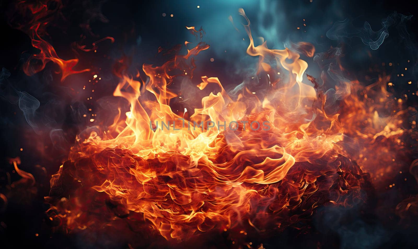Abstract background with fire effect full frame. Selective soft focus