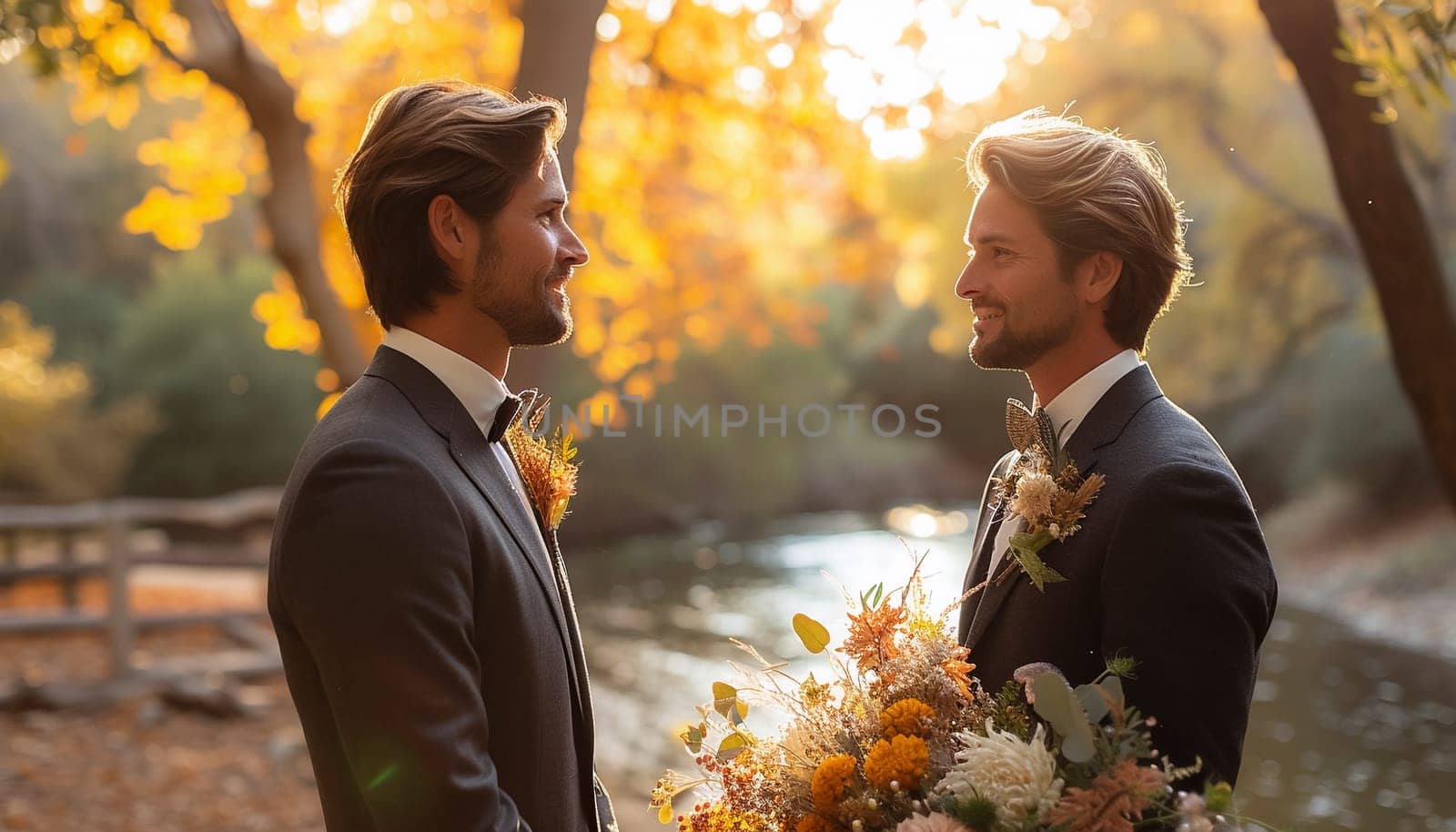 The wedding of two gay men. High quality photo
