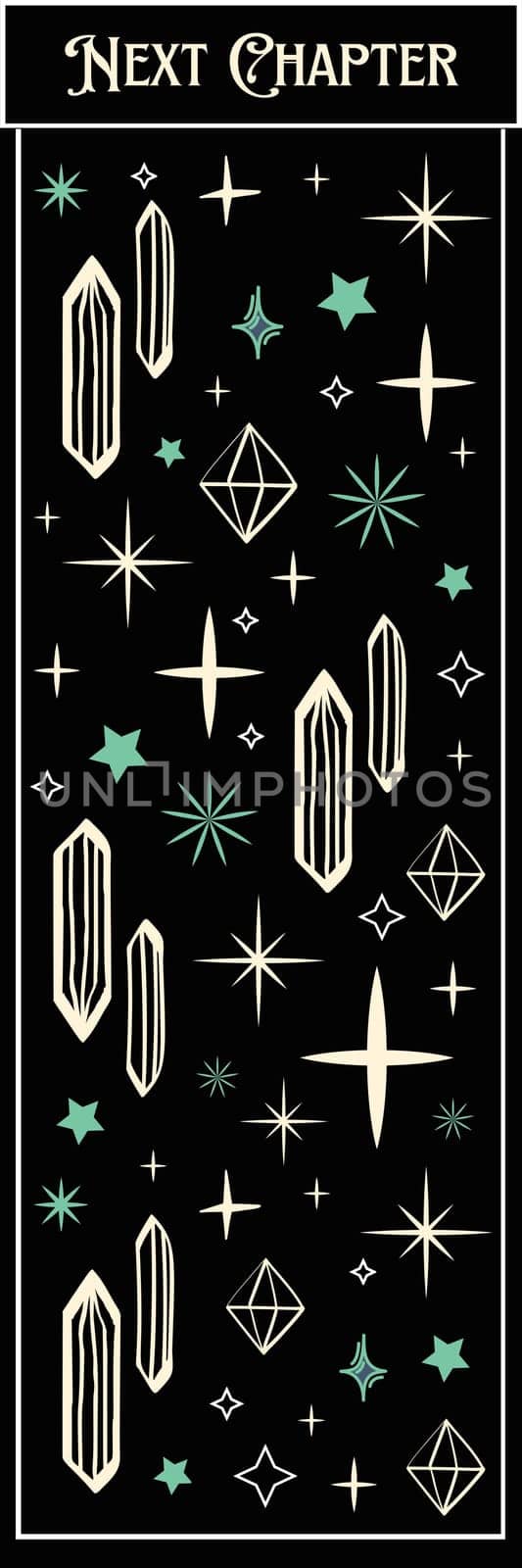 Black and Beige Elegant Illustrated Stars Printable Bookmark printable