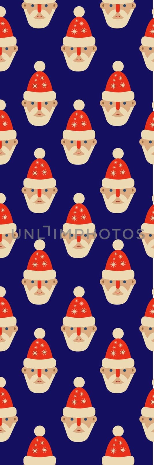 Blue Red Simple Festive Santa Claus Bookmark printable